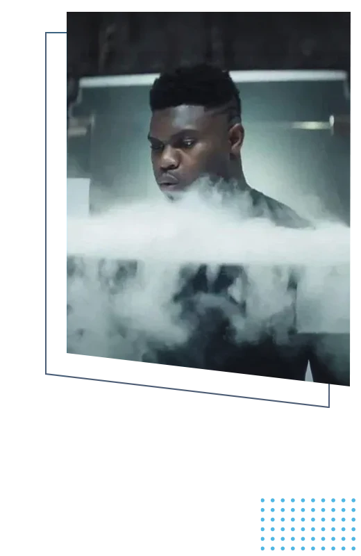 Man in Cryotherapy Chamber