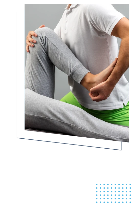 Assisted stretching of a patient's leg